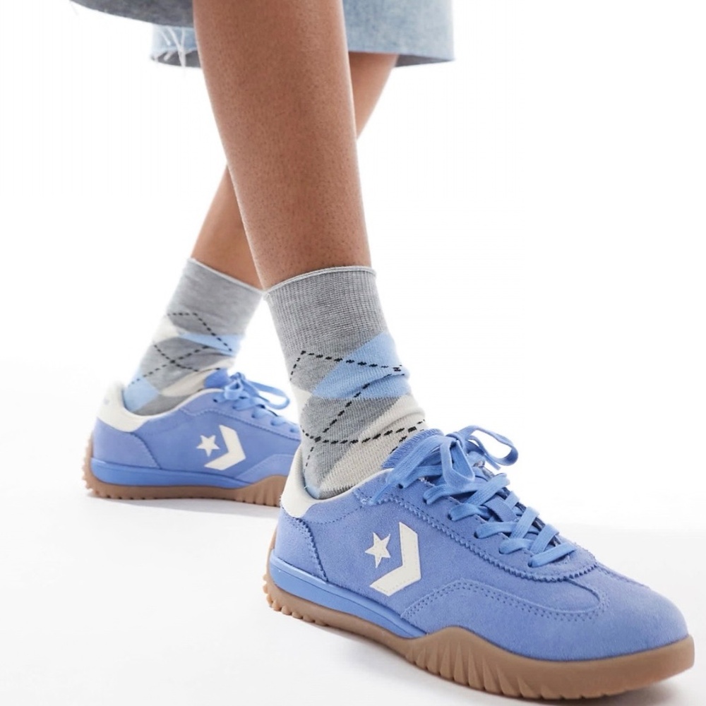 CONVERSE  Run Star Trainer Sneakers Blue / White Unisex  Leather Size  7.5M / 9W